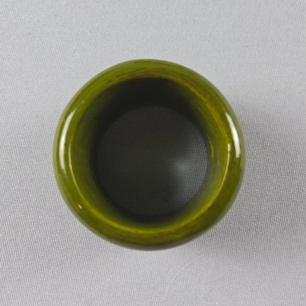 Vintage Set of 4 Olive Green Wooden Napkin Rings Mid Century Modern MCM